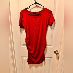 Red Short Sleeve Maternity Dress Size Small By Alina Mae